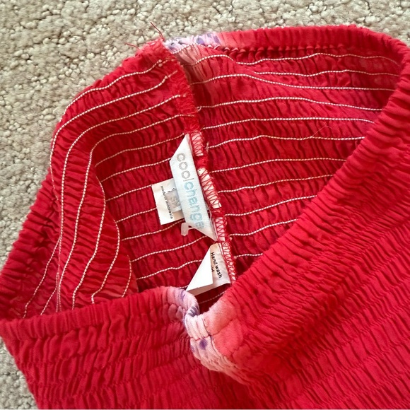 Red Tie-Dye Strapless Mini Dress - Picture 2 of 2